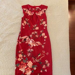 New York & Company Red Floral Dress
